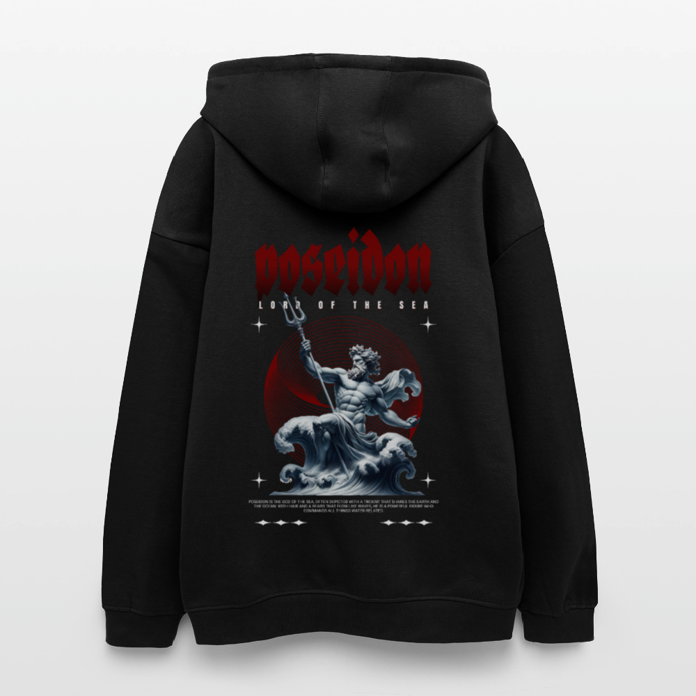 Oversized Unisex Hoodie Poseidon - black