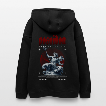 Oversized Unisex Hoodie Poseidon - black