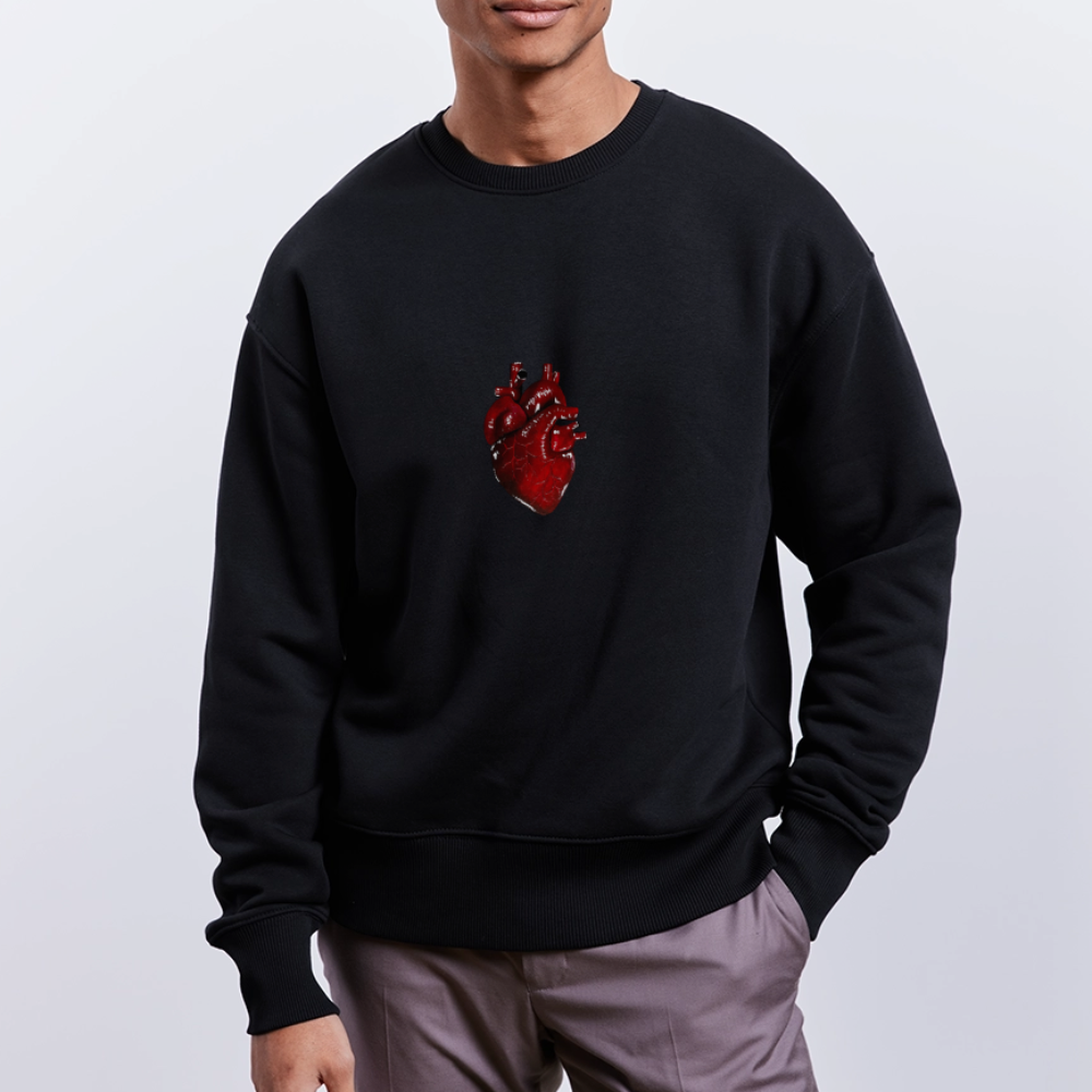 Oversize Sweatshirt with Heart art by Gabikomart - black