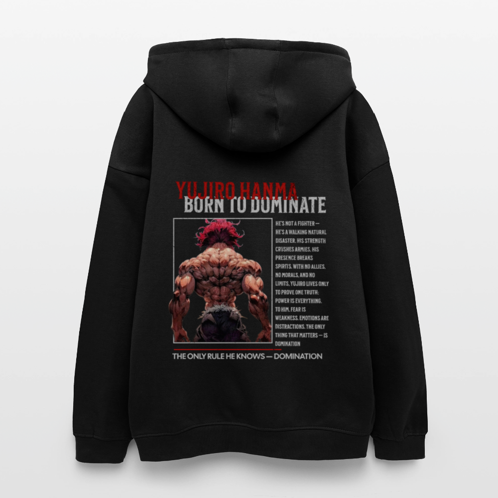Oversized Unisex Hoodie Yujiro Hanma - black