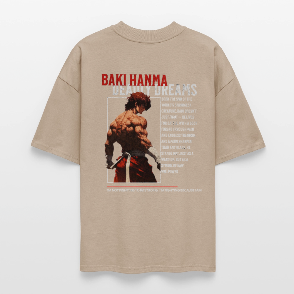 Baki Hanma Oversised T-Shirt - stone