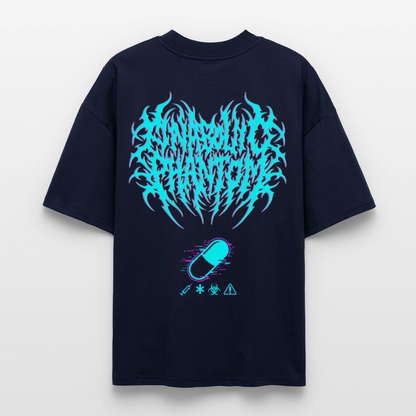 Oversized Phantom T-Shirt – Bio-Injected Mass Protocol Aesthetic - navy