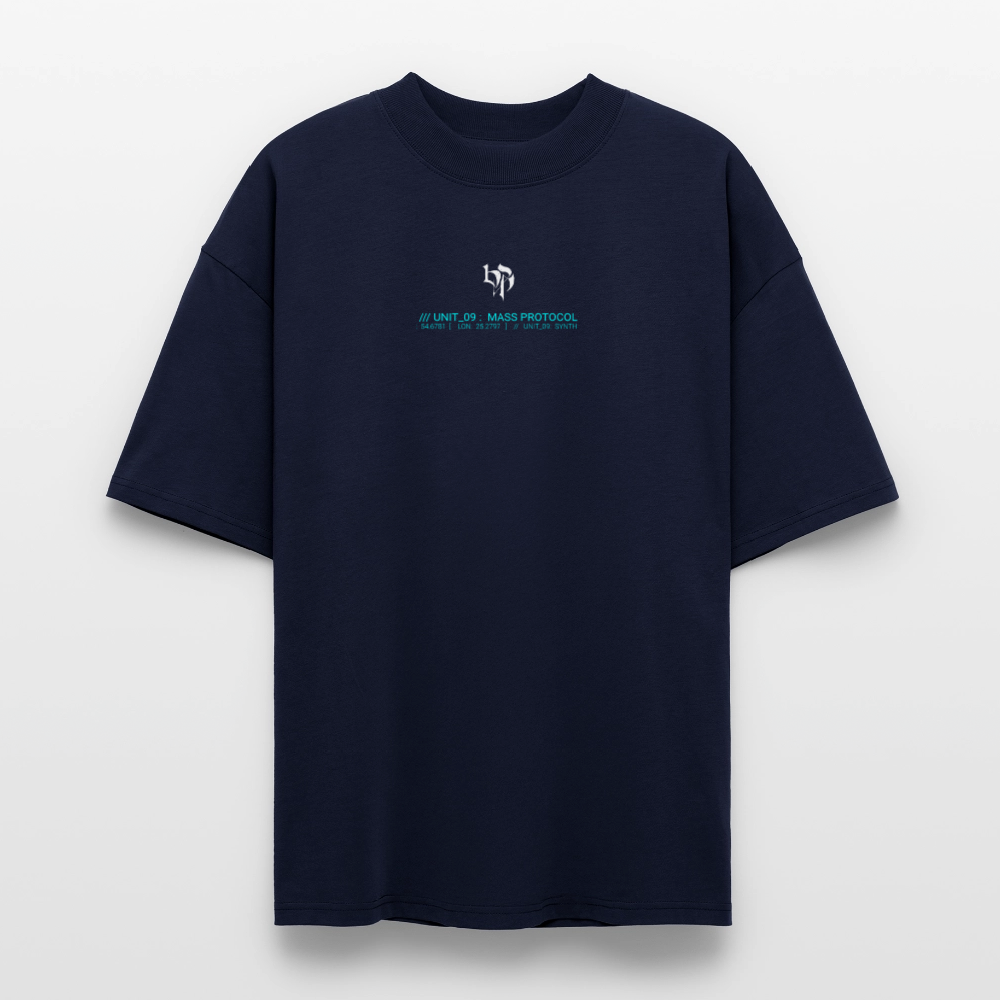 Oversized Phantom T-Shirt – Bio-Injected Mass Protocol Aesthetic - navy