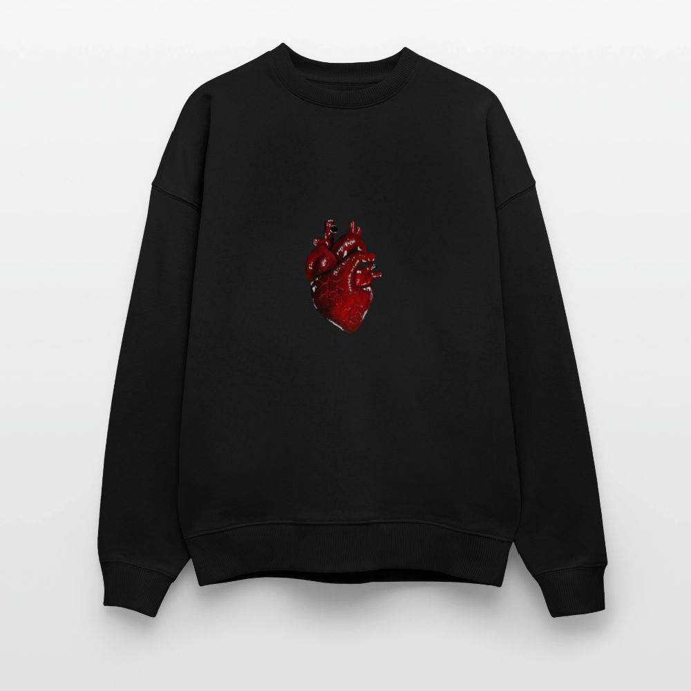 Oversize Sweatshirt with Heart art by Gabikomart - black