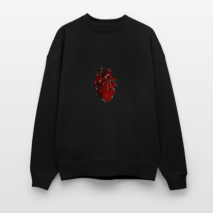 Oversize Sweatshirt with Heart art by Gabikomart - black