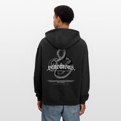 Oversized Unisex Hoodie with Venomous Design by Gabikomart - charcoal grey