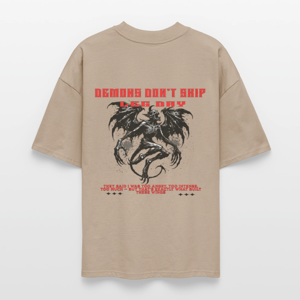 Don't Skip Leg Day Oversized T-Shirt - stone