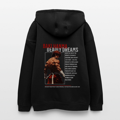 Oversized Unisex Hoodie Baki Hanma - black