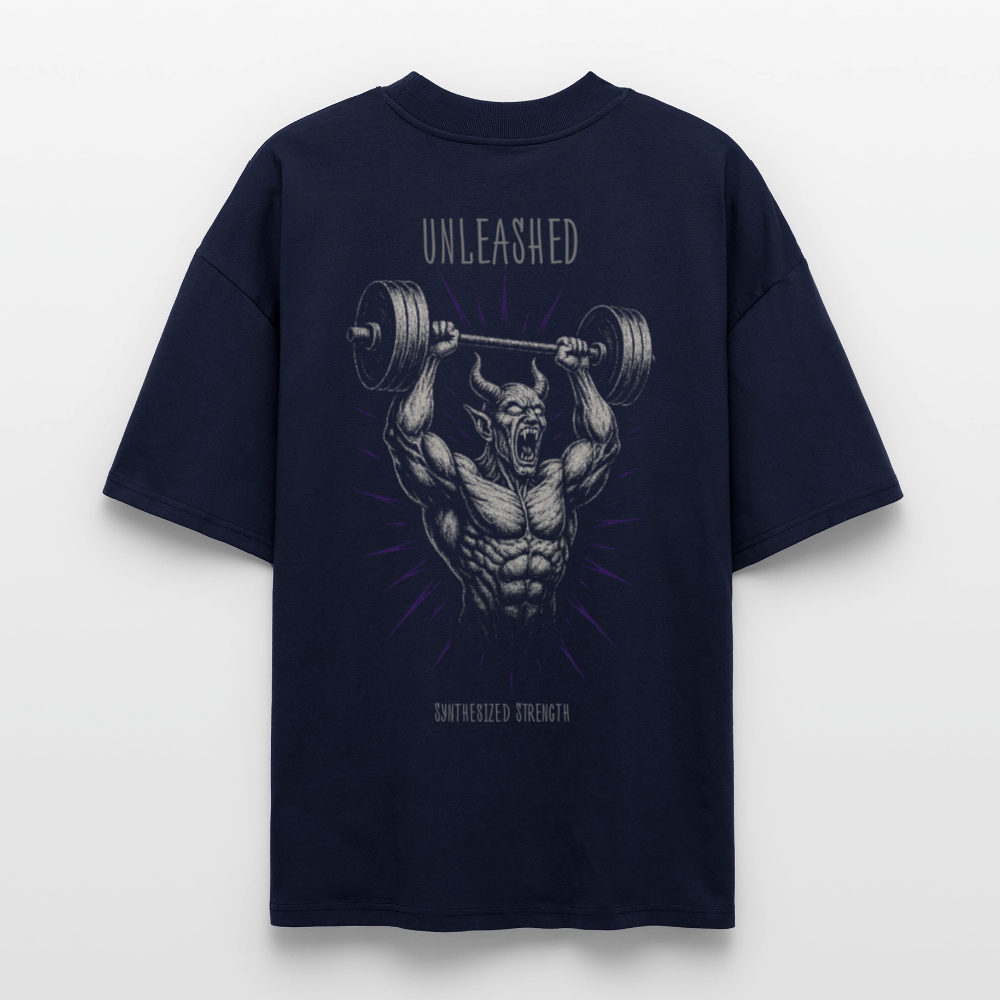 Unleashed Oversized Tee – Rage Mode - navy