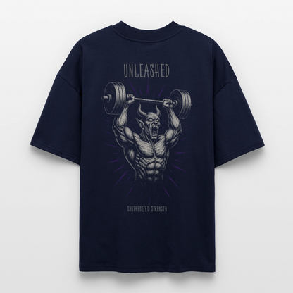 Unleashed Oversized Tee – Rage Mode - navy