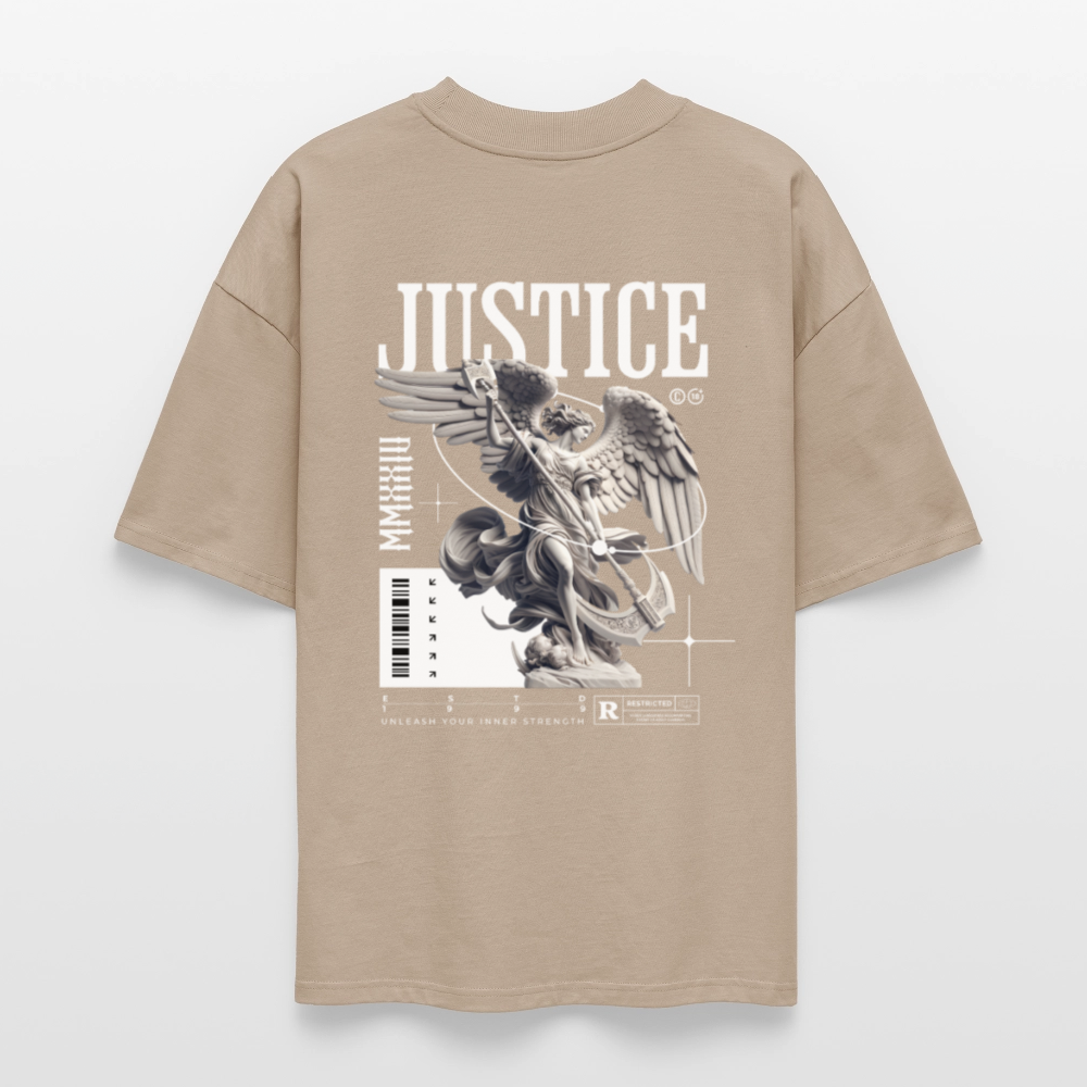 Justice Oversized Organic T-shirt - stone