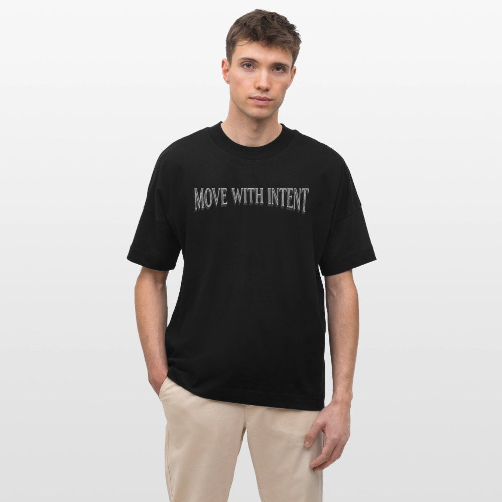 Oversized Organic T-shirt with Sharks art by Gabikomart - black