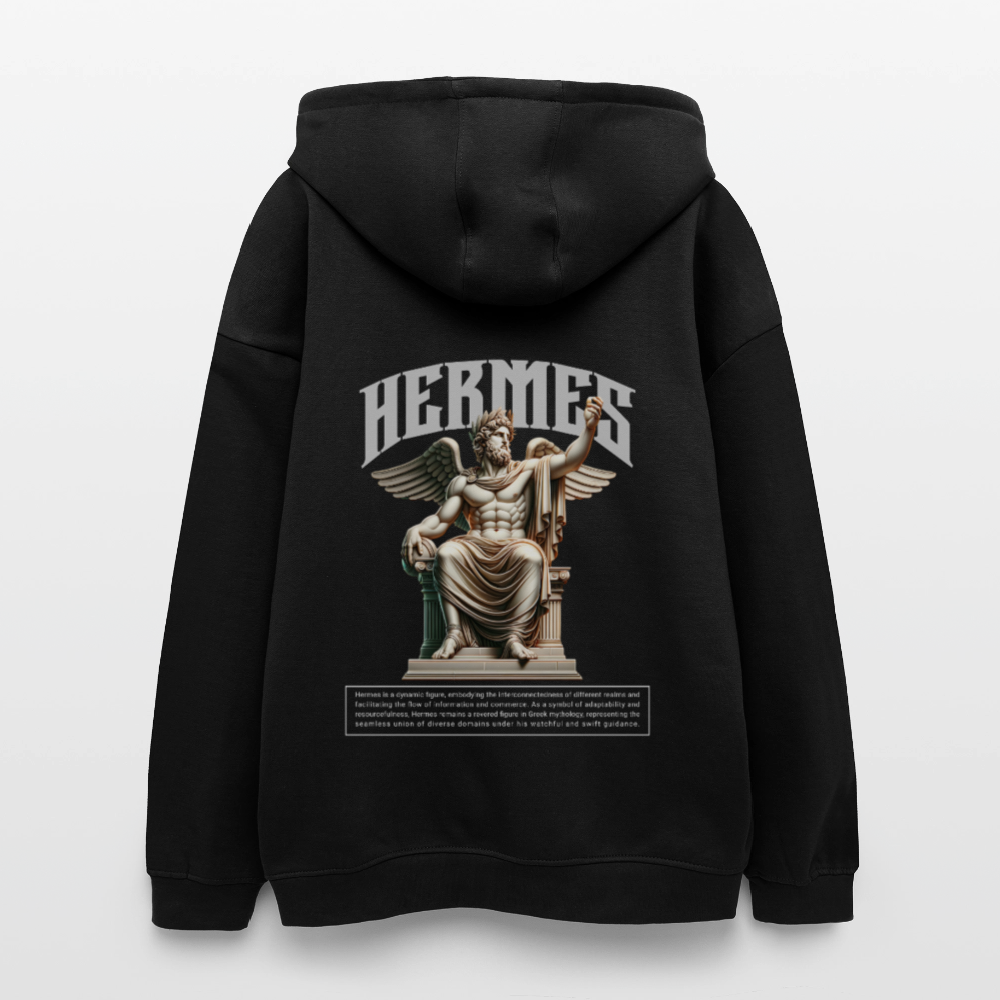 Oversized Unisex Hoodie Hermes - black