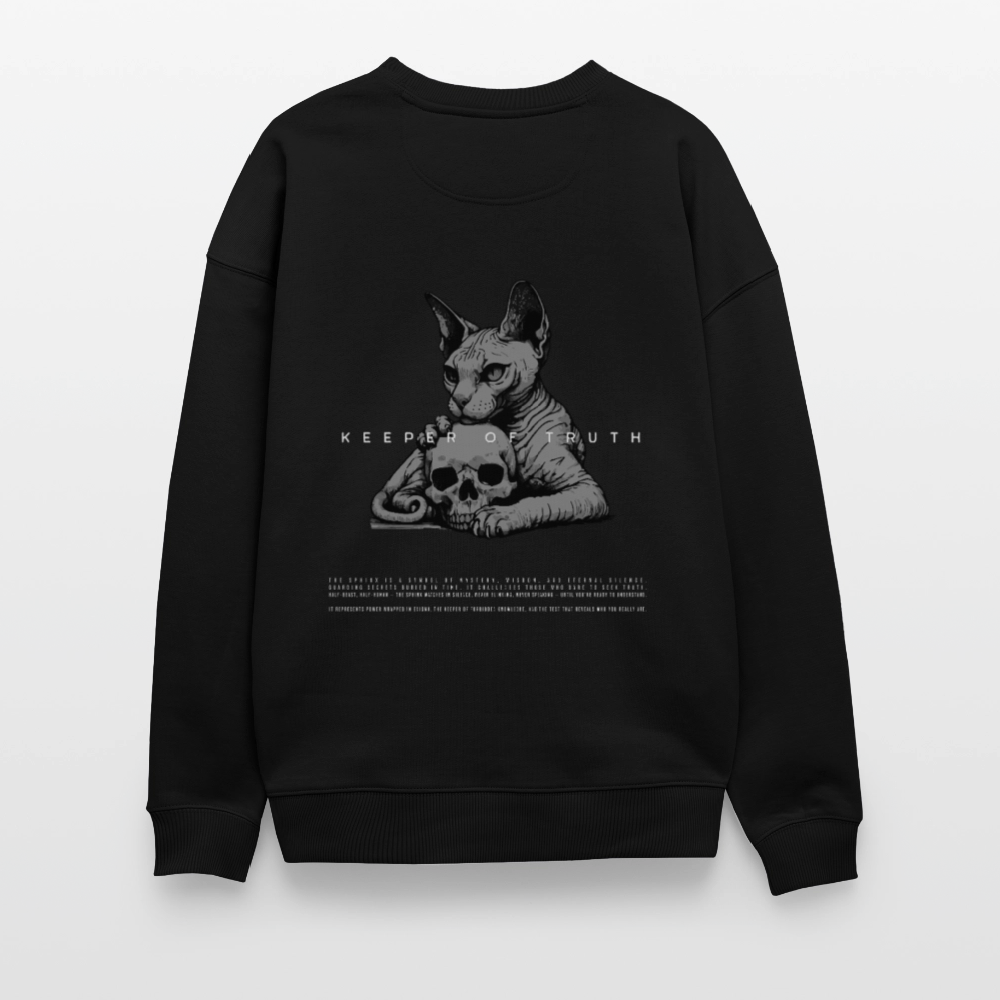 Oversize Sweatshirt with a Sphinx and Skull art by Gabikomart - black