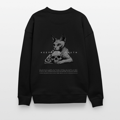 Oversize Sweatshirt with a Sphinx and Skull art by Gabikomart - black